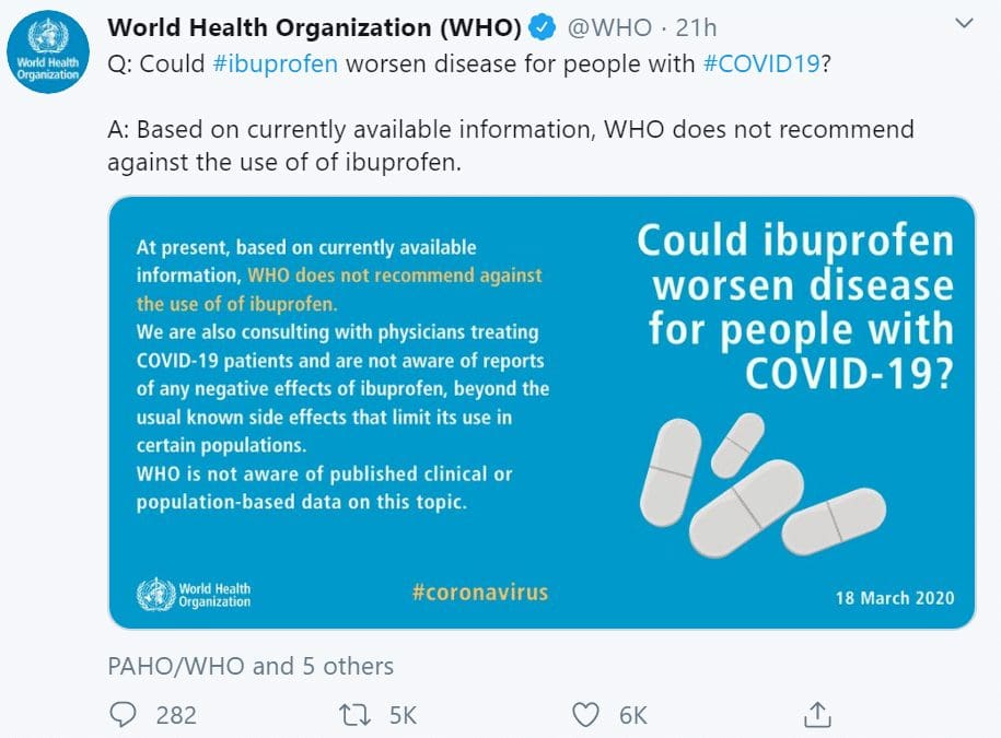 توصيات منظمة الصحة العالمية حول الأدوية